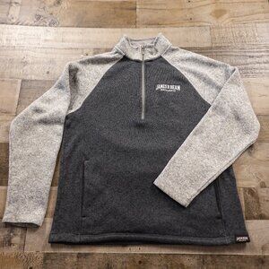 Jim Beam quarter zip pullover sweater men's large gray salt heather‎ James Beam